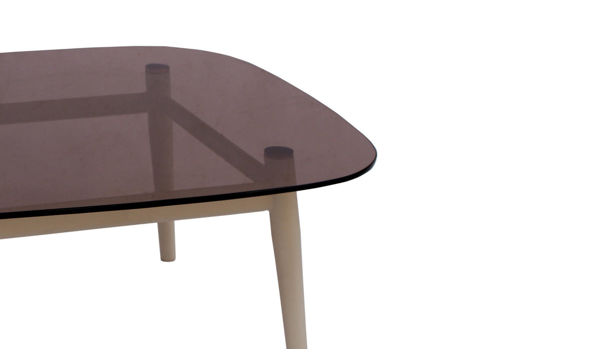 Bijzettafel Merle Rookglas Beige 75cm