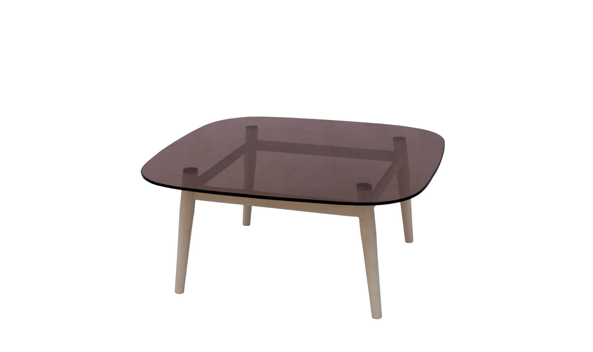 Bijzettafel Merle Rookglas Beige 75cm