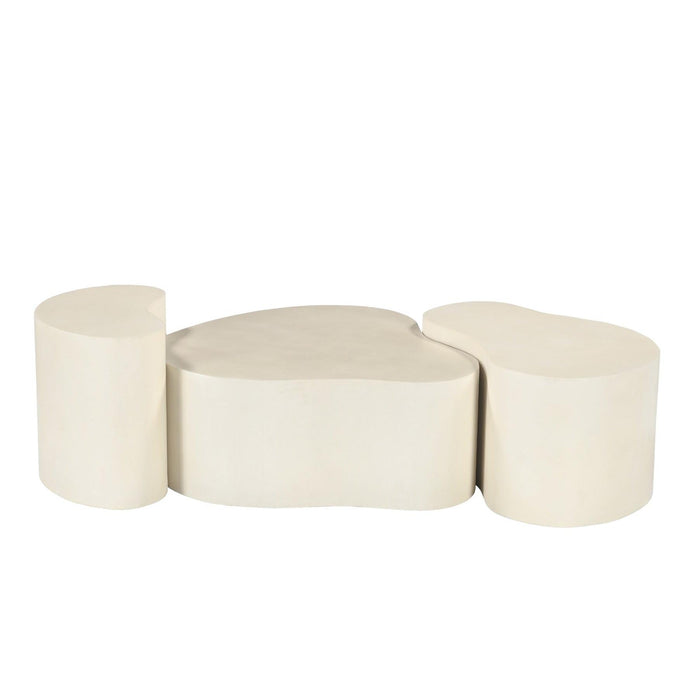 Brix Salontafel Beton Crème wit 28x49 cm-Salontafels-Livingfurn