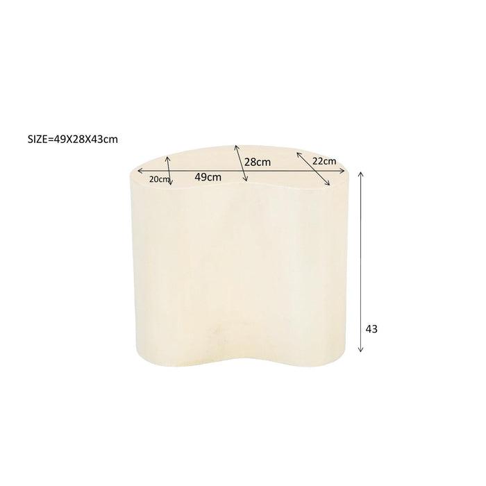 Brix Salontafel Beton Crème wit 28x49 cm-Salontafels-Livingfurn