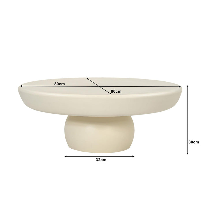 Brix Salontafel Beton Crème wit 80 cm-Salontafels-Livingfurn