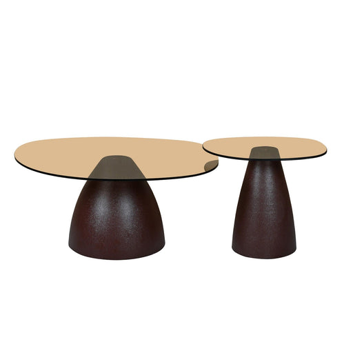 Brix Salontafel Glas Bruin 76 cm-Salontafels-Livingfurn