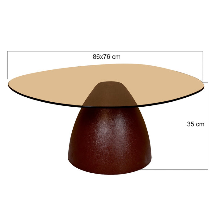Brix Salontafel Glas Rood 76 cm-Salontafels-Livingfurn