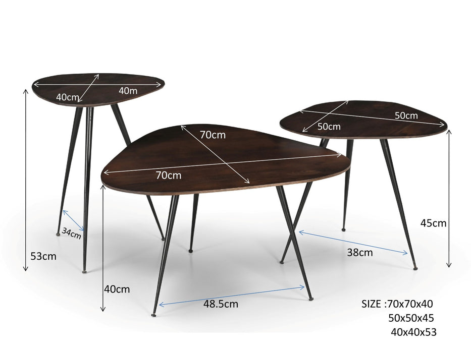 Brix Salontafel Mangohout Bruin 70 cm-Salontafels-Livingfurn
