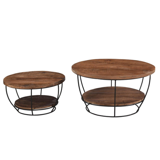 Brix Salontafel Mangohout Naturel hout 65 cm-Salontafels-Livingfurn