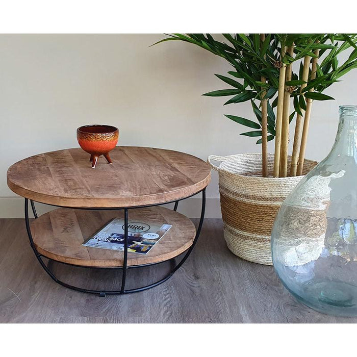 Brix Salontafel Mangohout Naturel hout 85 cm-Salontafels-Livingfurn