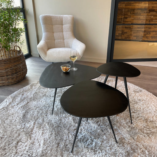Brix Salontafel Mangohout Zwart 70 cm - Zwart-Salontafels-Livingfurn