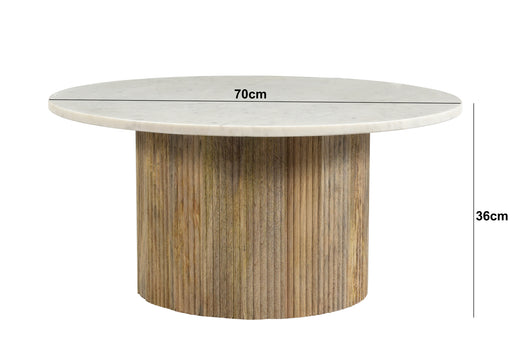 Brix Salontafel Marmer Wit 70 cm-Salontafels-Livingfurn