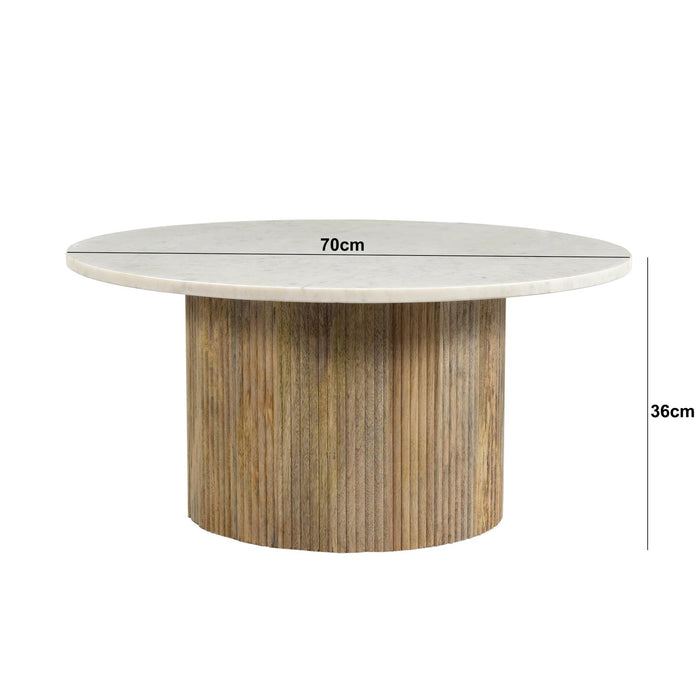 Brix Salontafel Marmer Wit 70 cm-Salontafels-Livingfurn