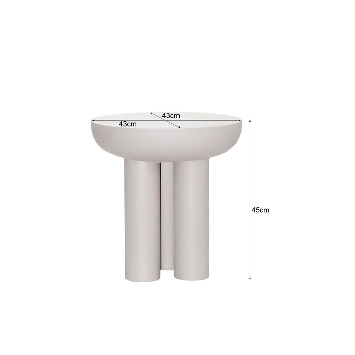 Brix Salontafel Metaal Wit 43 cm-Salontafels-Livingfurn