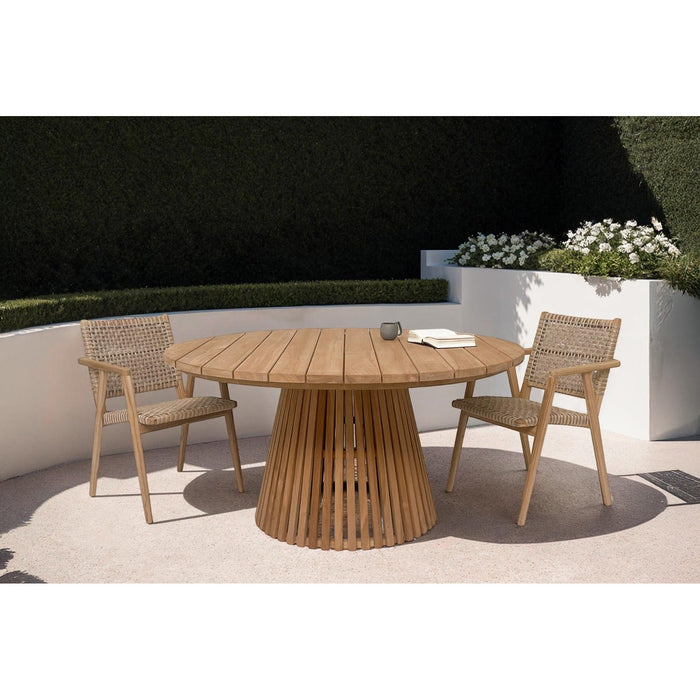 Buitentafel Cindo Teakhout Naturel hout 120 cm 120x120x75 cm-Tuinmeubels-Livingfurn