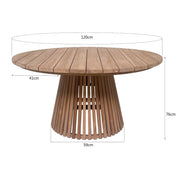 Buitentafel Cindo Teakhout Naturel hout 120 cm 120x120x75 cm-Tuinmeubels-Livingfurn