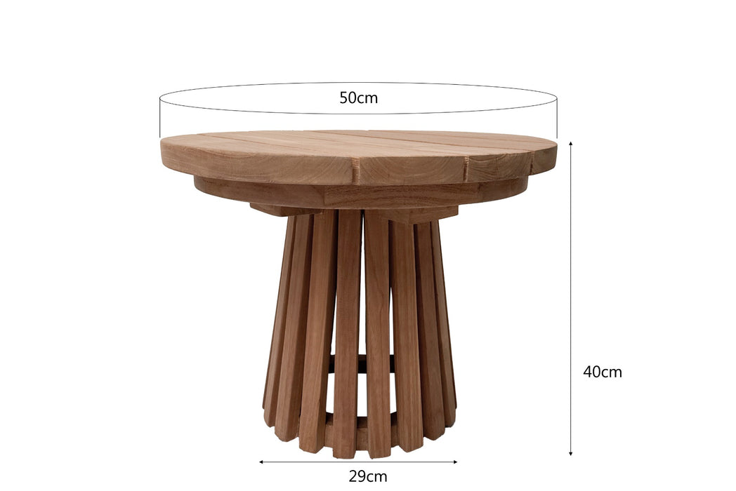 Buitentafel Cindo Teakhout Naturel hout 50 cm-Buitentafels-Livingfurn