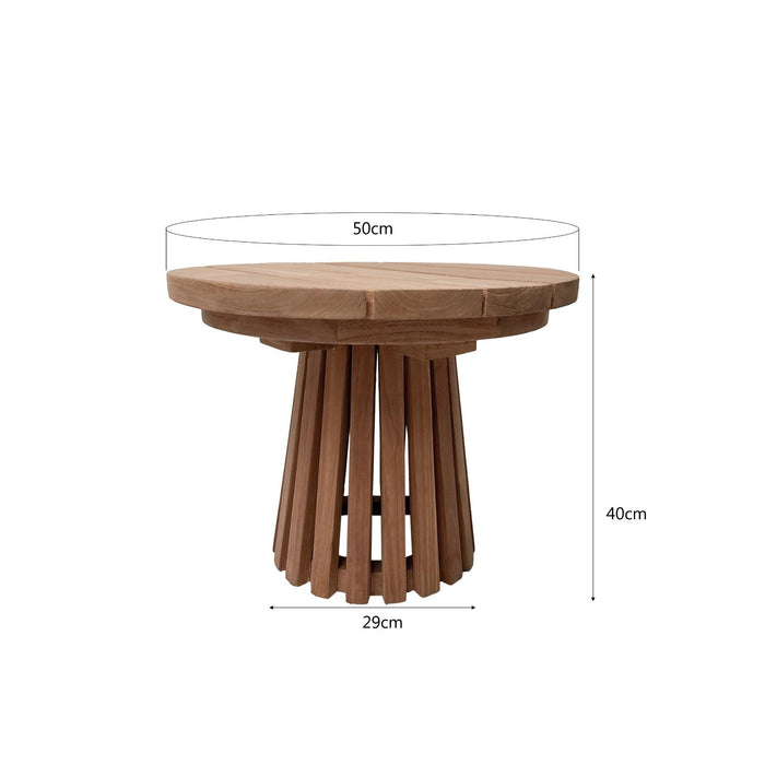 Buitentafel Cindo Teakhout Naturel hout 50 cm-Tuinmeubels-Livingfurn