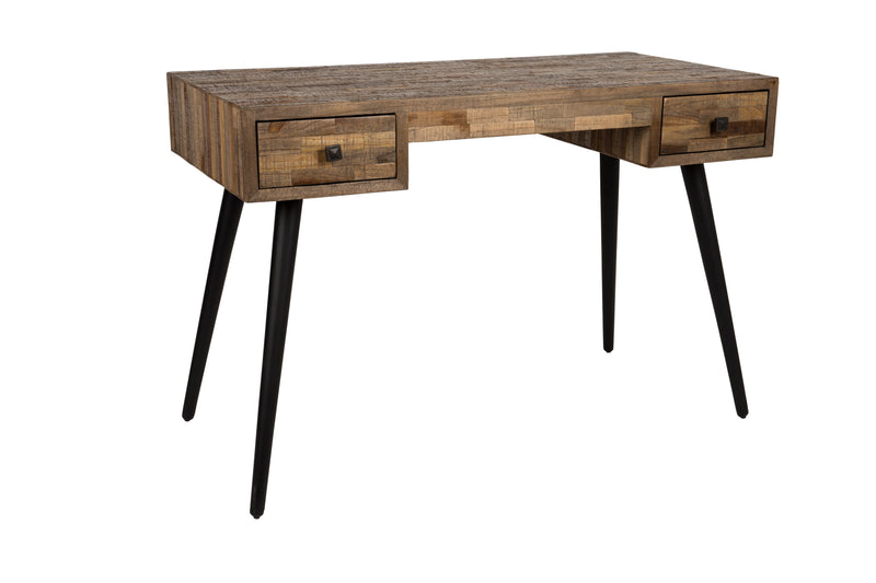 Bureau Leo Teak Hout Zwart 113x55.5 cm-Bureaus-Creating Home