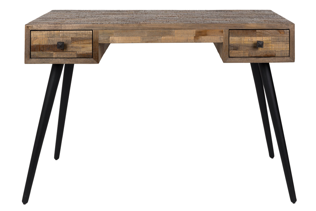 Bureau Leo Teak Hout Zwart 113x55.5 cm-Bureaus-Creating Home