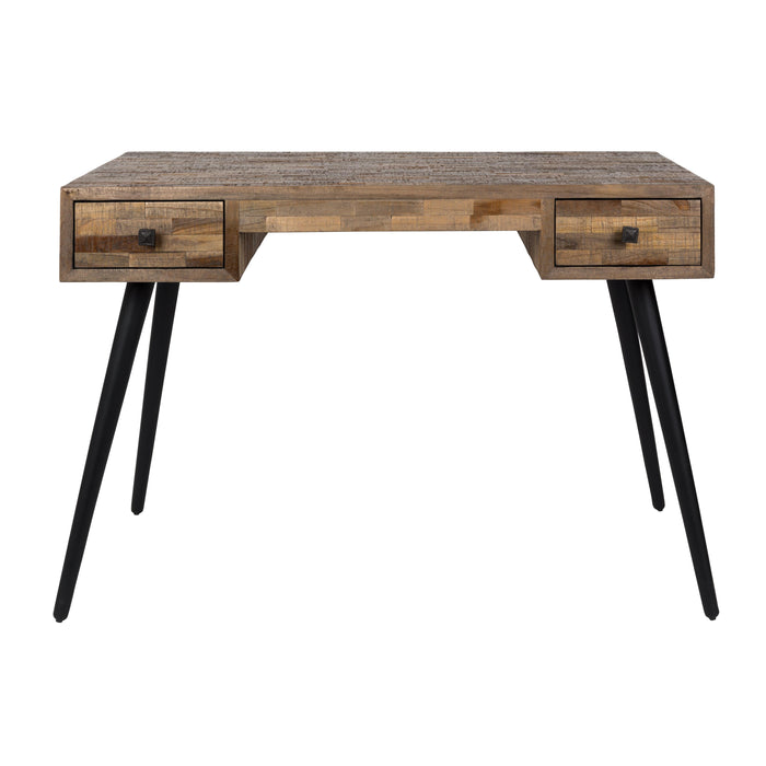 Bureau Leo Teak Hout Zwart 113x55.5 cm-Bureaus-Creating Home