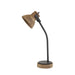 Bureaulamp 30x18x64 cm IMBERT hout bruin+mat zwart-Tafellampen-Light & Living