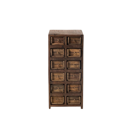 Cabinet 12 Lades Ruig Recycled Hout Brown-Ladenkasten-J-Line