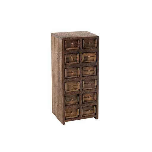 Cabinet 12 Lades Ruig Recycled Hout Brown-Ladenkasten-J-Line