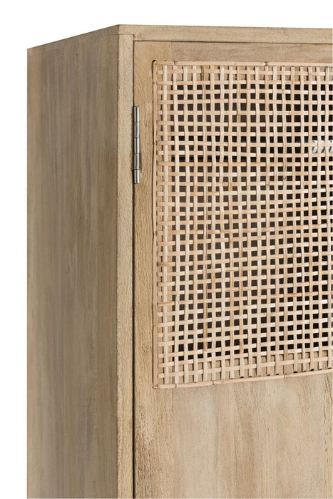 Cabinet 3Doors+4Drawers Woven Reed Mango Wood Natural-Opbergkasten-J-Line