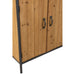 Cabinet For Wine Bottles + Glasses Metaal | Hout Natuurlijk-Wijnkasten-J-Line