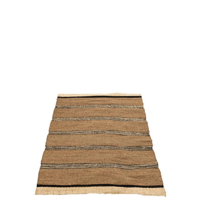 Carpet Braided Seagrass-Palm Leaf Natural/Black-Ronde vloerkleden-J-Line