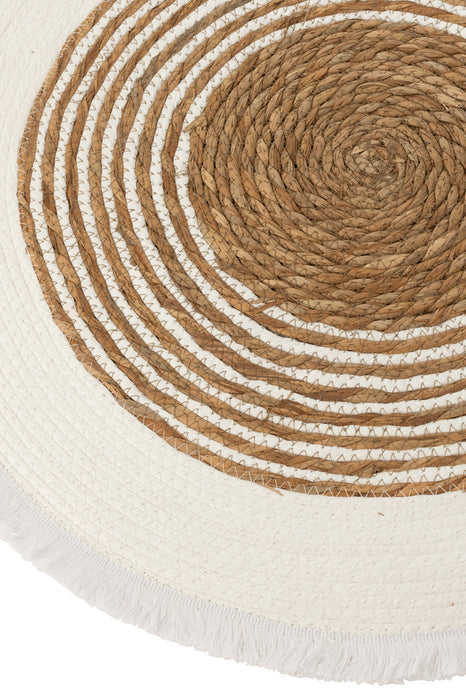 Carpet Woven Grass White Natural Medium-Ronde vloerkleden-J-Line