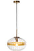 Ceiling Lamp Oval Iron/Glass Transparent/Gold-Hanglampen-J-Line