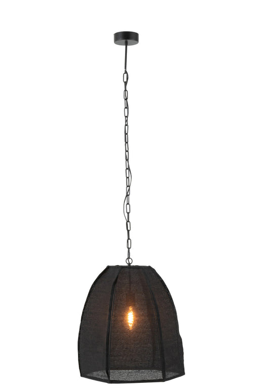 Ceiling Lamp Pear Linen/Iron Black Small-Hanglampen-J-Line