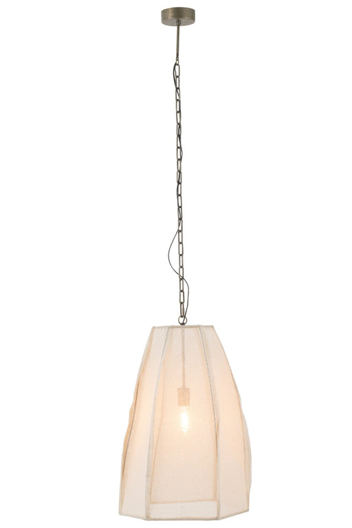 Ceiling Lamp Pear Linen/Iron White Large-Hanglampen-J-Line