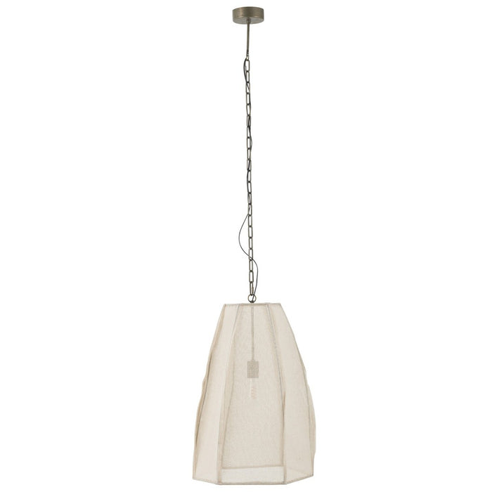 Ceiling Lamp Pear Linen/Iron White Large-Hanglampen-J-Line