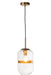 Ceiling Lamp Tube Iron/Glass Transparent/Gold-Hanglampen-J-Line