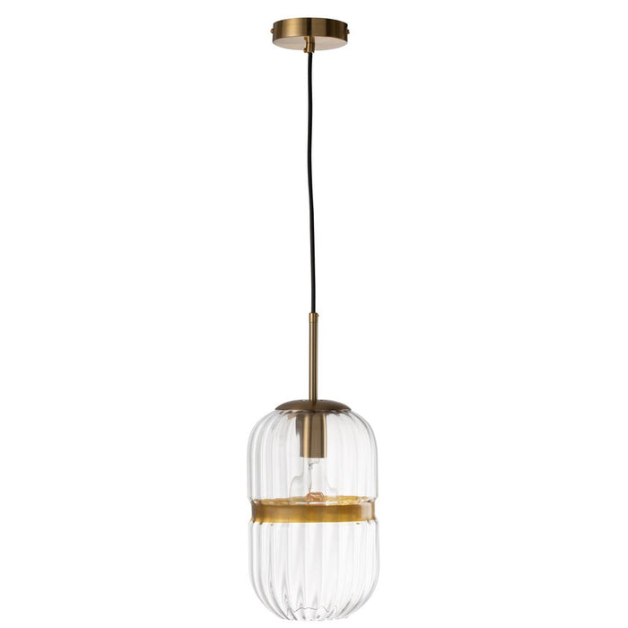 Ceiling Lamp Tube Iron/Glass Transparent/Gold-Hanglampen-J-Line