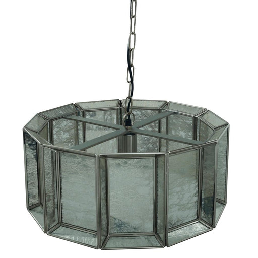 Cenna Messing IJzer Hanglamp Antique Rond Glas-Hanglampen-PTMD