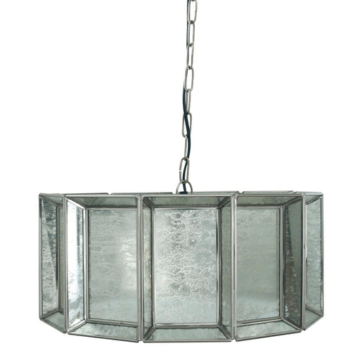 Cenna Messing IJzer Hanglamp Antique Rond Glas-Hanglampen-PTMD
