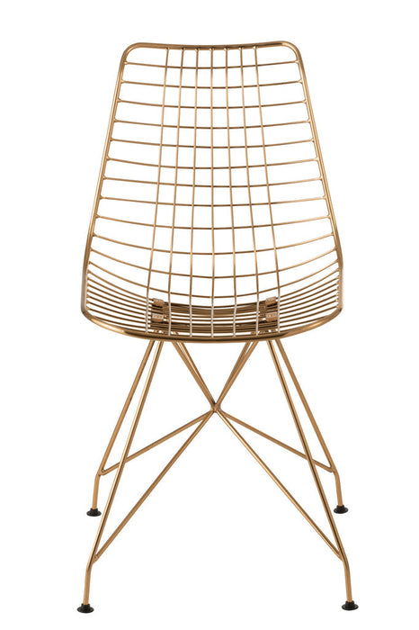 Chair Charlotte Metal Gold-Eetkamerstoelen-J-Line