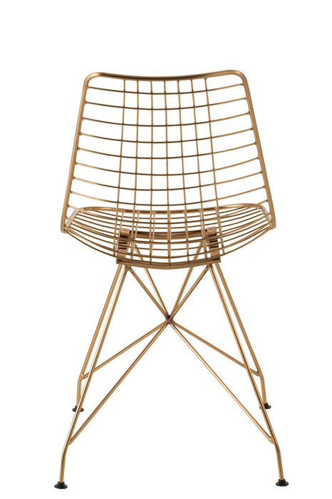 Chair Charlotte Metal Gold-Eetkamerstoelen-J-Line