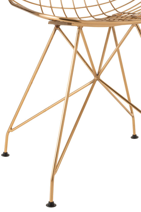 Chair Charlotte Metal Gold-Eetkamerstoelen-J-Line