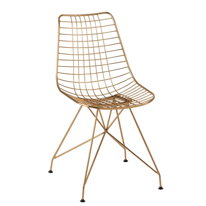 Chair Charlotte Metal Gold-Eetkamerstoelen-J-Line