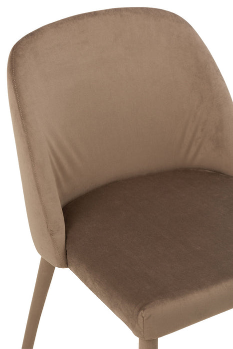 Chair Charlotte Textile/Metal Brown-Eetkamerstoelen-J-Line