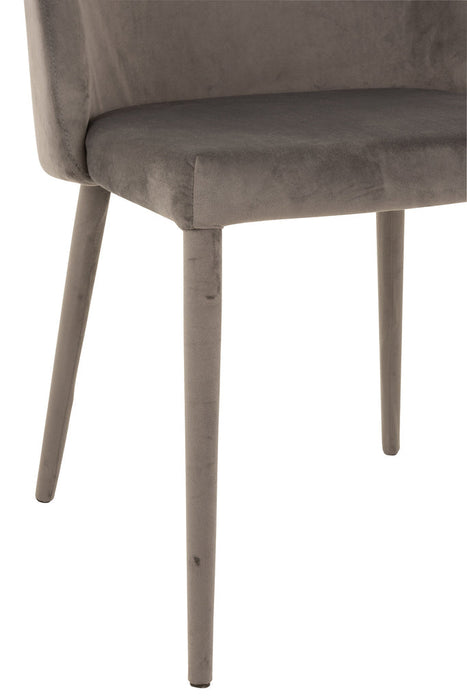 Chair Charlotte Textile/Metal Middle Grey-Eetkamerstoelen-J-Line