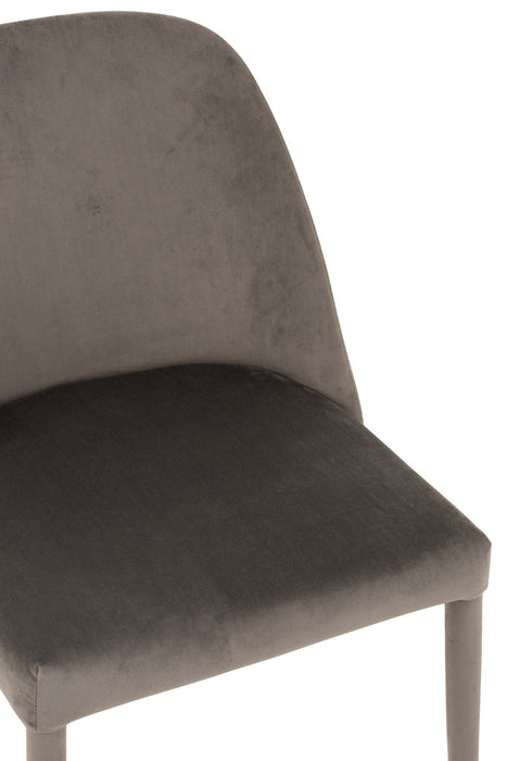 Chair Charlotte Textile/Metal Middle Grey-Eetkamerstoelen-J-Line