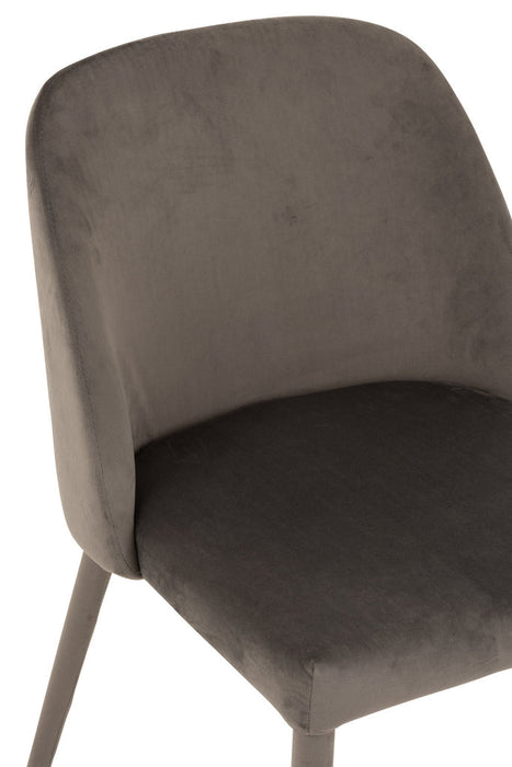 Chair Charlotte Textile/Metal Middle Grey-Eetkamerstoelen-J-Line