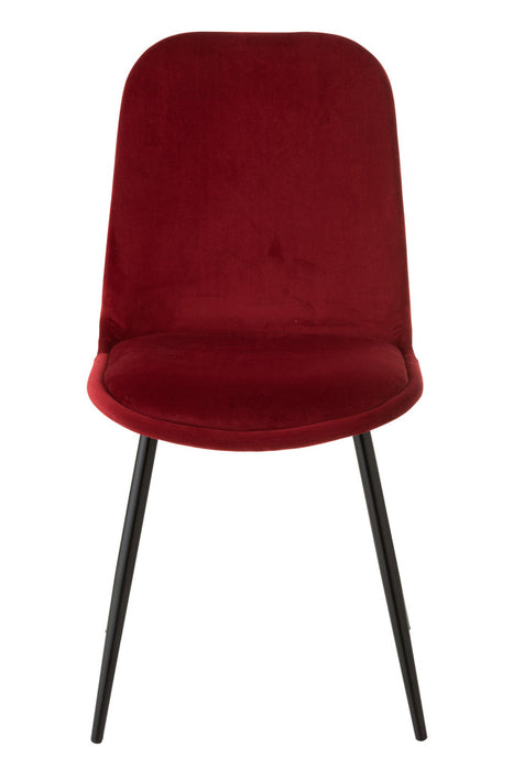 Chair Claire Metal/Textile Burgundy-Eetkamerstoelen-J-Line