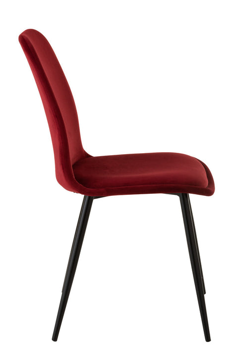 Chair Claire Metal/Textile Burgundy-Eetkamerstoelen-J-Line