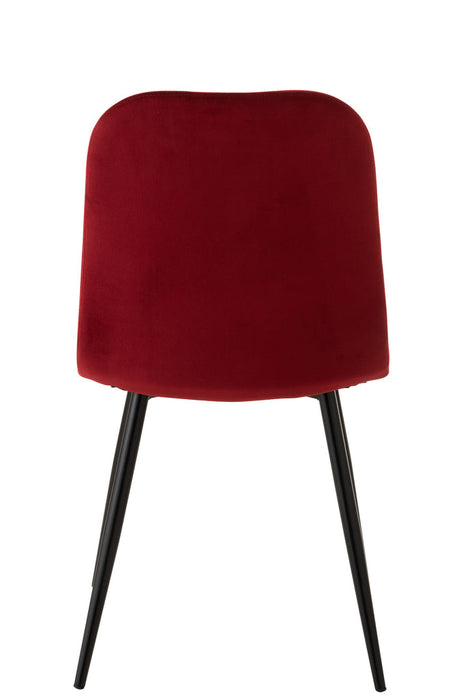 Chair Claire Metal/Textile Burgundy-Eetkamerstoelen-J-Line