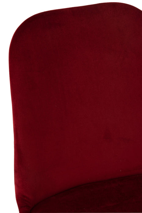 Chair Claire Metal/Textile Burgundy-Eetkamerstoelen-J-Line