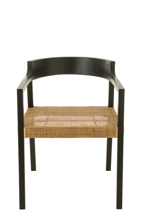 Chair Emma Teak Black/Brown-Eetkamerstoelen-J-Line