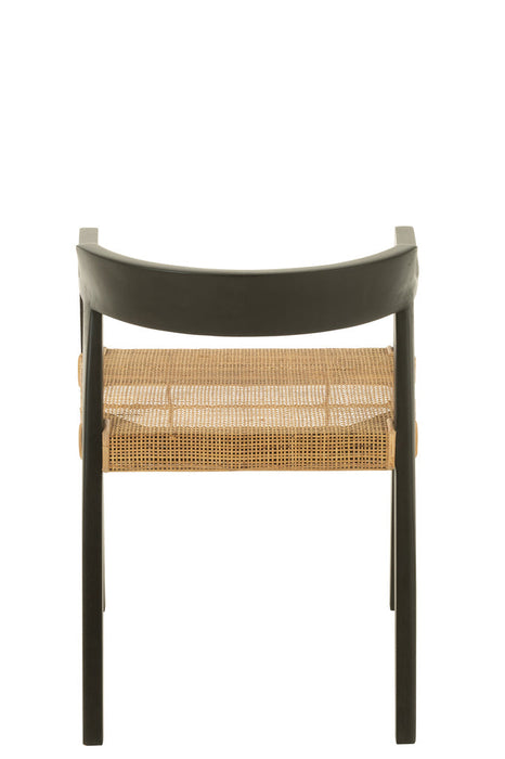 Chair Emma Teak Black/Brown-Eetkamerstoelen-J-Line